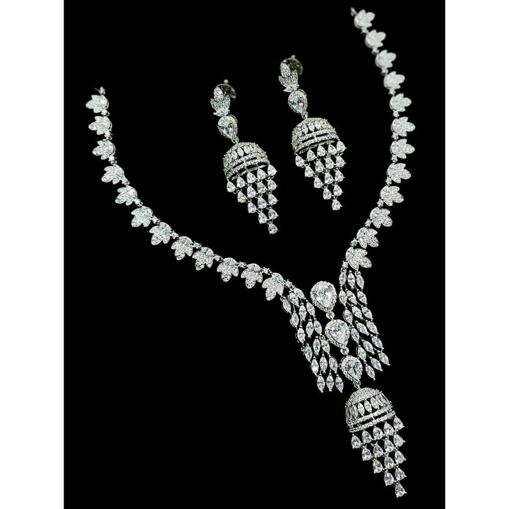 NAFJ Luxurious American Diamond Necklace Set
