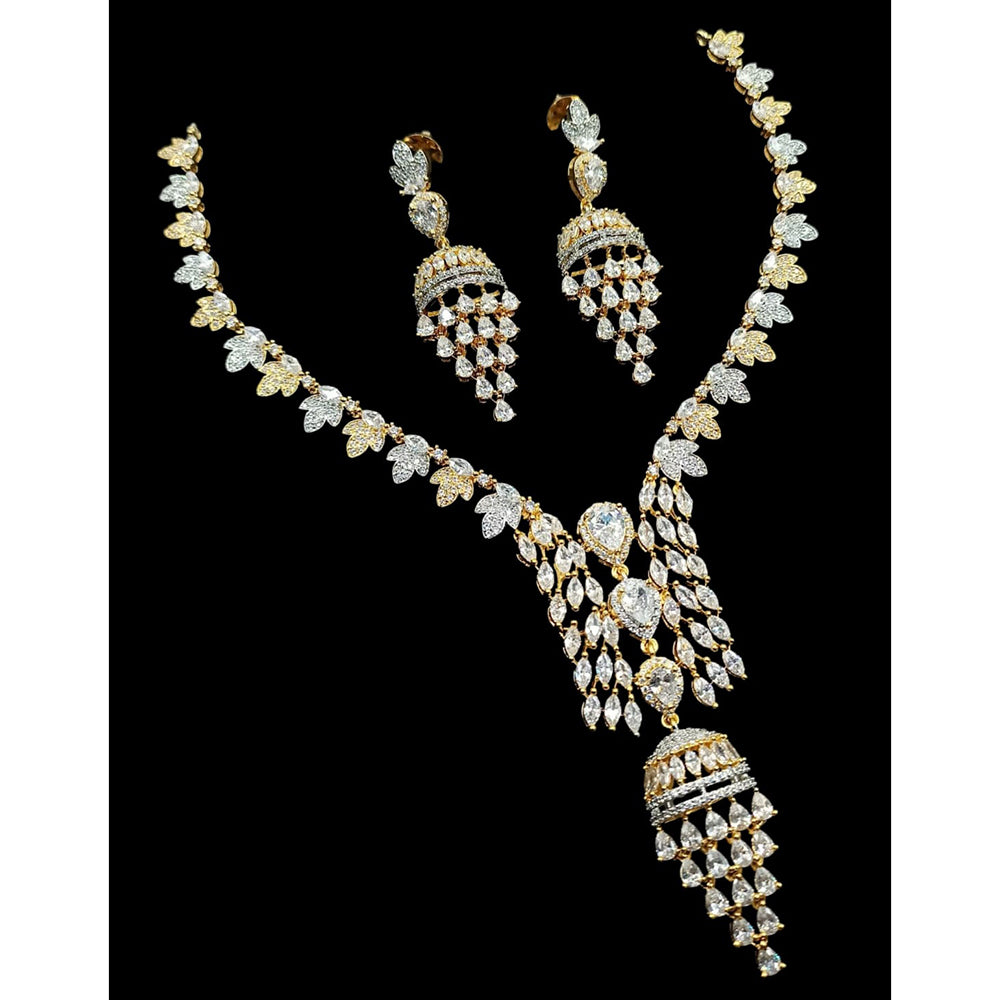 NAFJ Luxurious American Diamond Necklace Set
