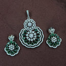 NAFJ Radiant Sparkle American Diamond Pendant Set