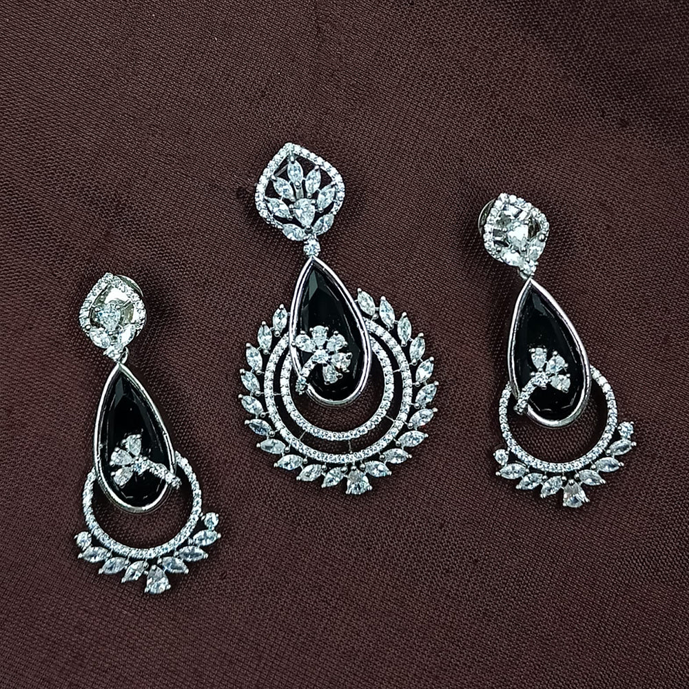 NAFJ Radiant Sparkle American Diamond Penndant Set