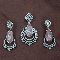 NAFJ Radiant Sparkle American Diamond Penndant Set