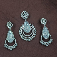 NAFJ Radiant Sparkle American Diamond Penndant Set