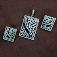 NAFJ Radiant Sparkle American Diamond Pendant Set