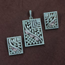 NAFJ Radiant Sparkle American Diamond Pendant Set