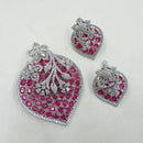 NAFJ Radiant Sparkle American Diamond Pendant Set