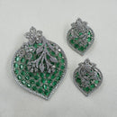 NAFJ Radiant Sparkle American Diamond Pendant Set