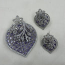 NAFJ Radiant Sparkle American Diamond Pendant Set