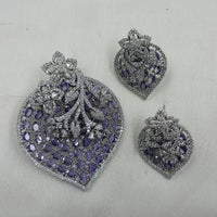 NAFJ Radiant Sparkle American Diamond Pendant Set