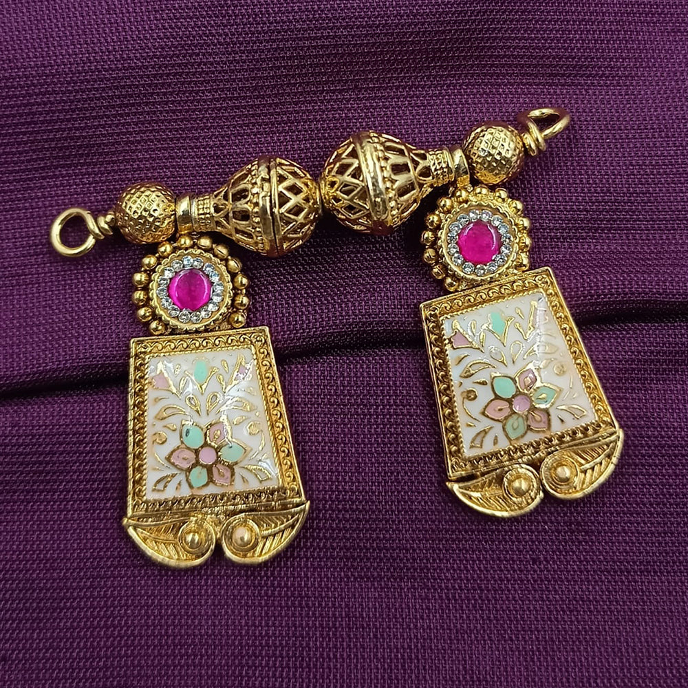 NAFJ Ethnic Charm Mangalsutra Pota And Meenakari Pendant