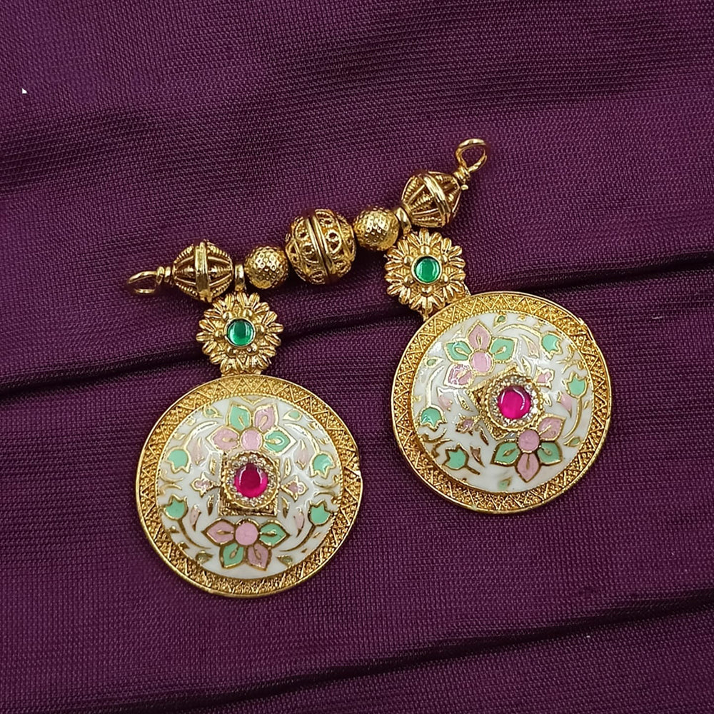 NAFJ Ethnic Charm Mangalsutra Pota And Meenakari Pendant