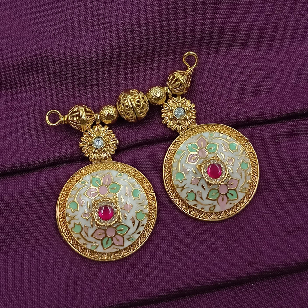 NAFJ Ethnic Charm Mangalsutra Pota And Meenakari Pendant