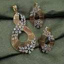 NAFJ Glamorous Spark American Diamond Pendant Jewellery Set