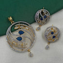 NAFJ Glamorous Spark American Diamond Pendant Jewellery Set