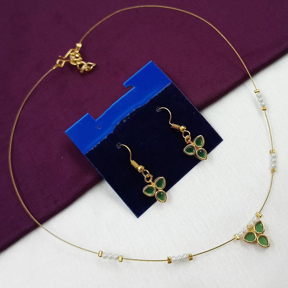 NAFJ Stylish Crystal Stone And Pearl Statement Necklace Set