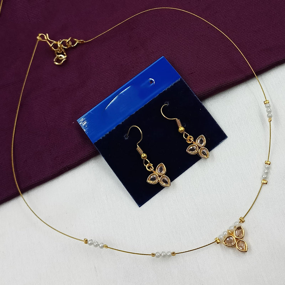 NAFJ Stylish Crystal Stone And Pearl Statement Necklace Set