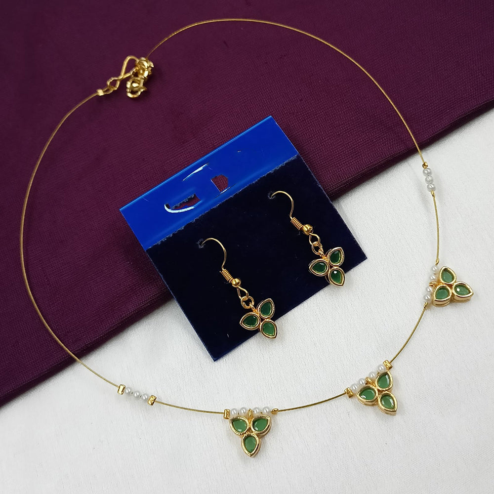 NAFJ Stylish Crystal Stone And Pearl Statement Necklace Set