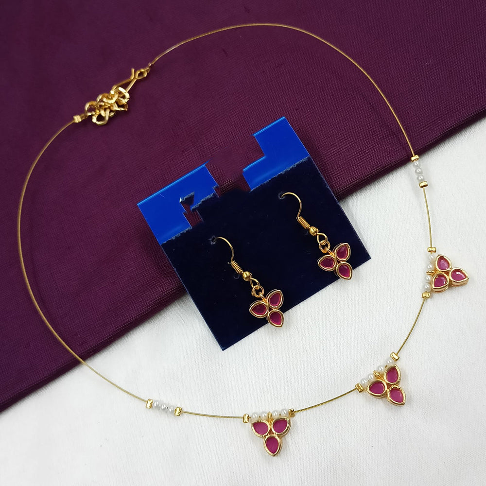 NAFJ Stylish Crystal Stone And Pearl Statement Necklace Set