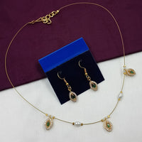 NAFJ Stylish Austrian Stone And Pearl Statement Necklace Set