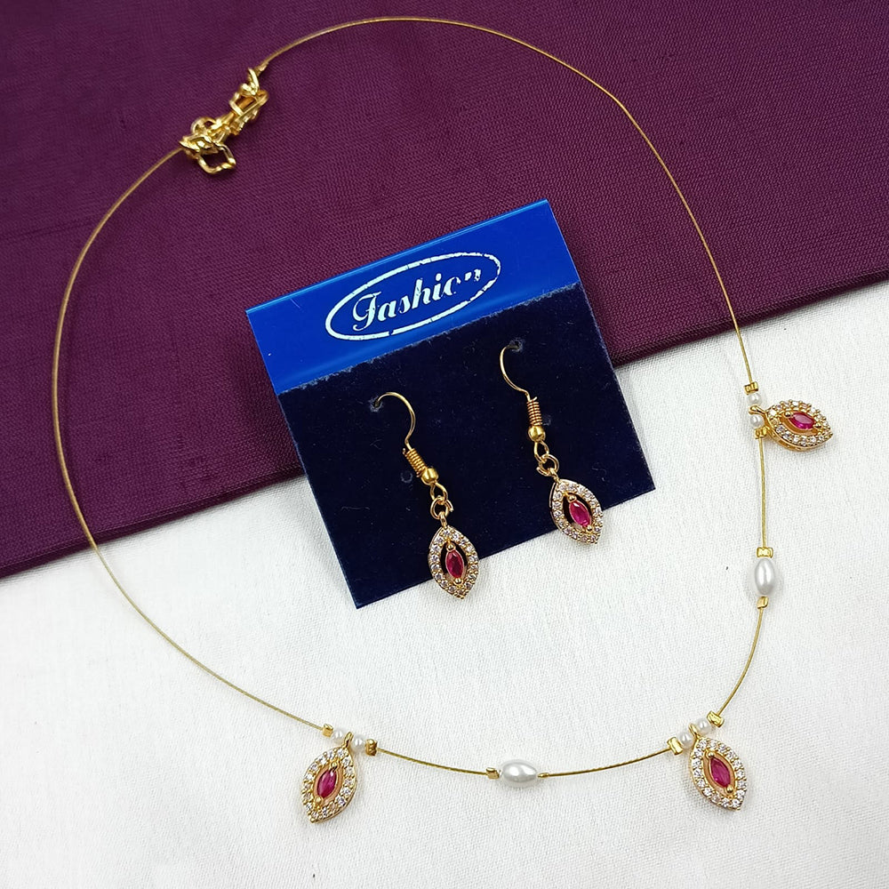 NAFJ Stylish Austrian Stone And Pearl Statement Necklace Set