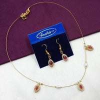 NAFJ Stylish Austrian Stone And Pearl Statement Necklace Set