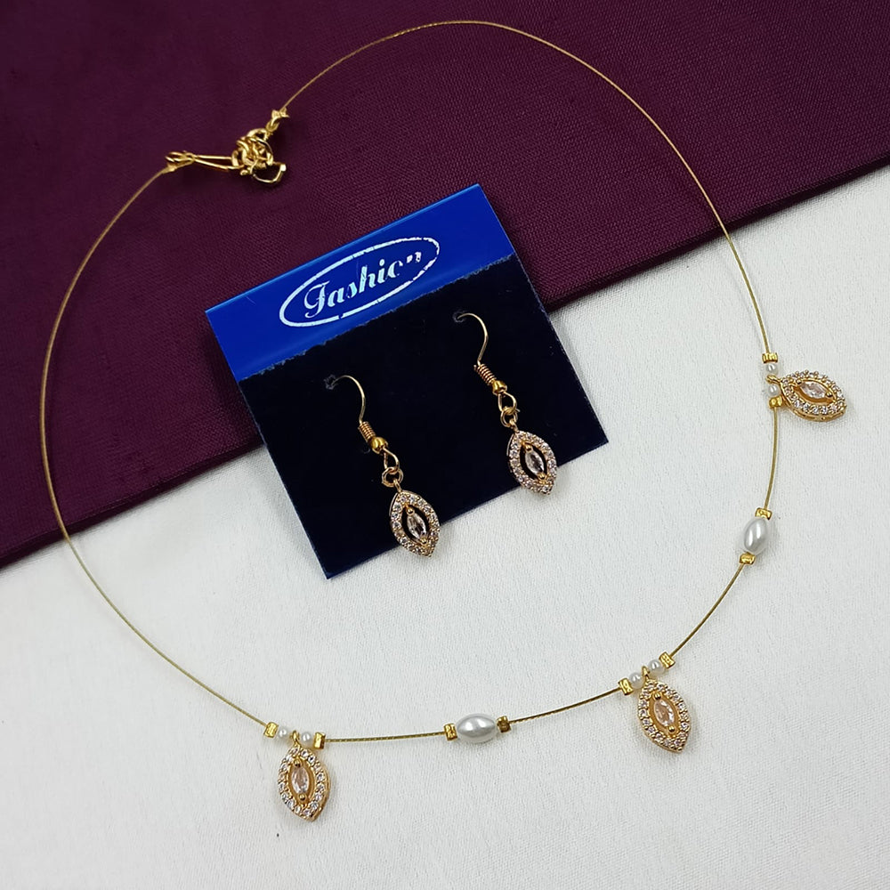 NAFJ Stylish Austrian Stone And Pearl Statement Necklace Set