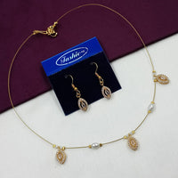 NAFJ Stylish Austrian Stone And Pearl Statement Necklace Set