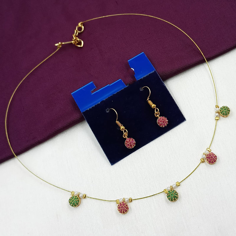 NAFJ Stylish Austrian Stone And Pearl Statement Necklace Set