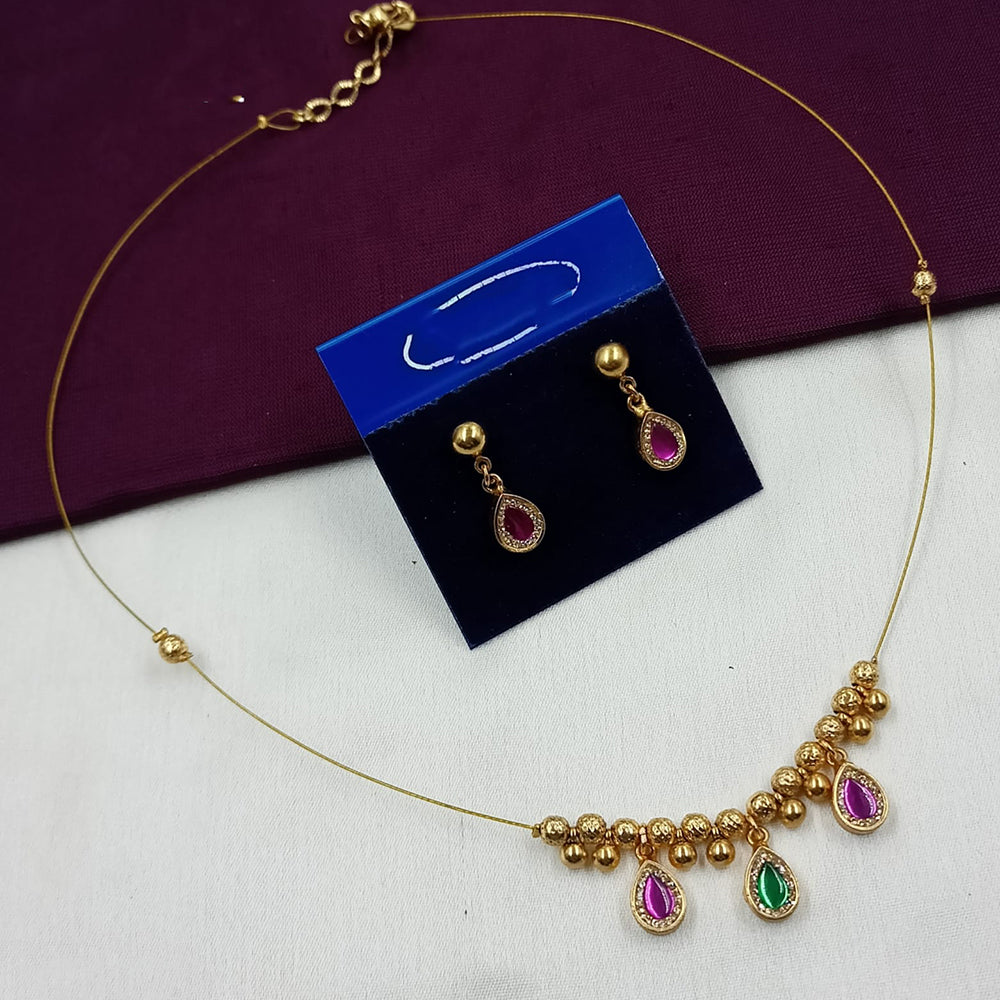 NAFJ Stylish Austrian Stone And Pearl Statement Necklace Set