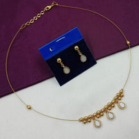 NAFJ Stylish Austrian Stone And Pearl Statement Necklace Set