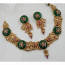 NAFJ Traditional Pota Stone Pearls And Beads Elephant Motif Necklace Set