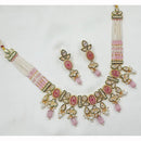 NAFJ Shimmering Crystal And Pota Stone Pearl Beaded Necklace Set