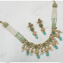 NAFJ Shimmering Crystal And Pota Stone Pearl Beaded Necklace Set