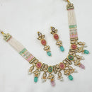 NAFJ Shimmering Crystal And Pota Stone Pearl Beaded Necklace Set