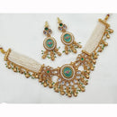 NAFJ Shimmering Crystal And Pota Stone Pearl Beaded Necklace Set