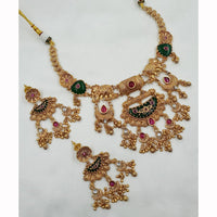 NAFJ Shimmering Pota Stone And Pearl Necklace Set