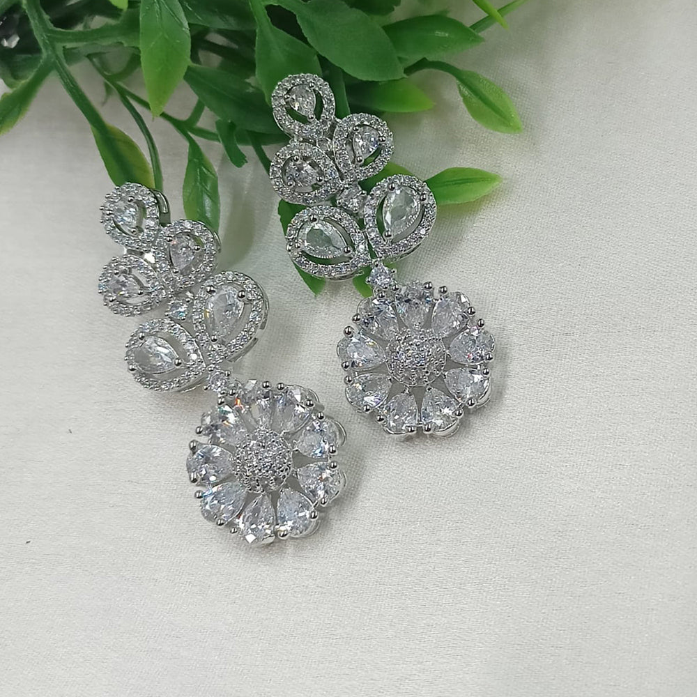 NAFJ Designer American Diamond Party Wear Dangler Earrings