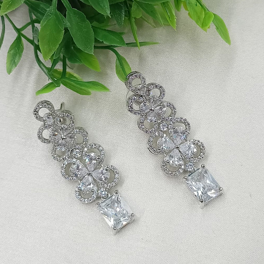 NAFJ Designer American Diamond Party Wear Dangler Earrings