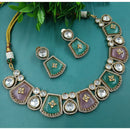 NAFJ Royal Look Pachi Kundan Stone Jewelry Necklace Set