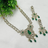 NAFJ Designer Polki Kundan Stone And Beads Necklace Set