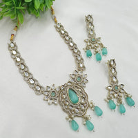 NAFJ Designer Polki Kundan Stone And Beads Necklace Set