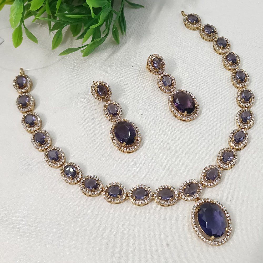 NAFJ Glamorous American Daimond Statement Necklace Set