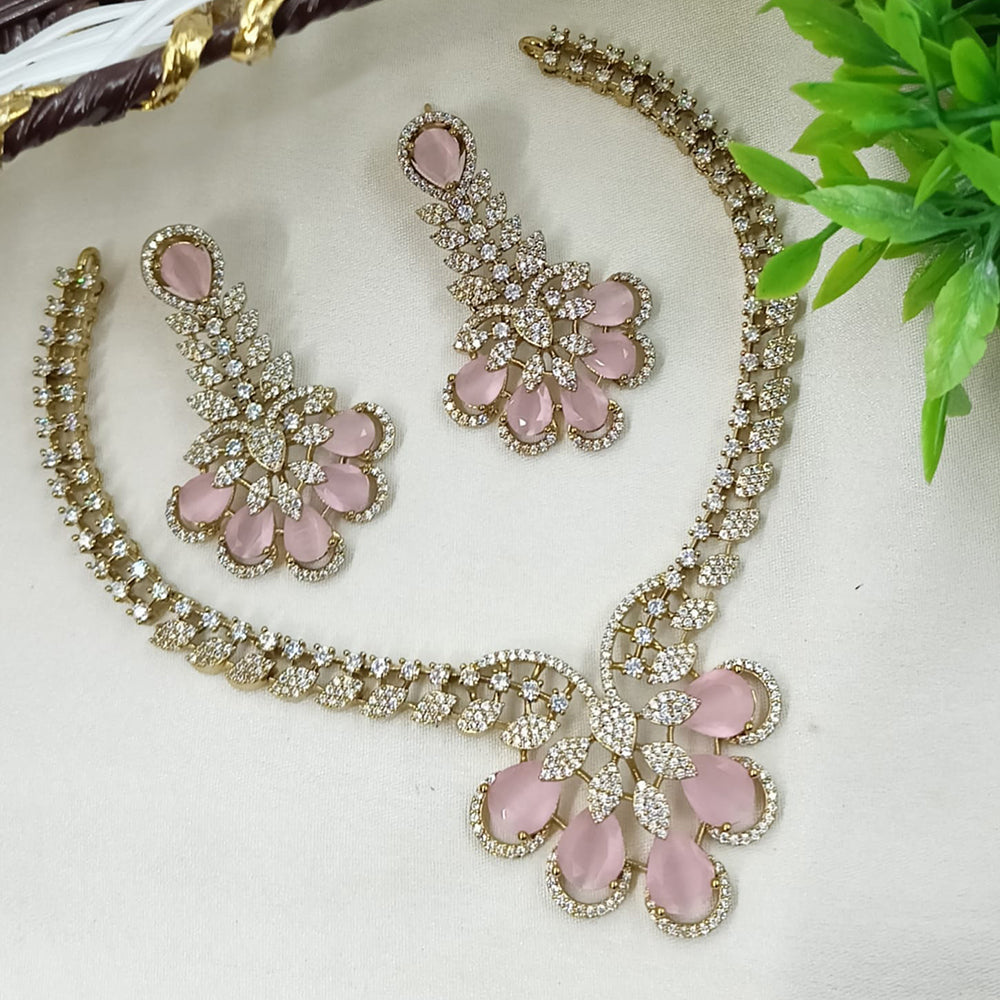 NAFJ Glamorous American Daimond Statement Necklace Set