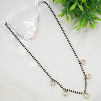 NAFJ Royal Pachi Kundan Stone Designer Black Beads Mangalsutra