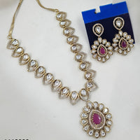 NAFJ Heritage Polki Kundan Stone Austrian Necklace Necklace Set