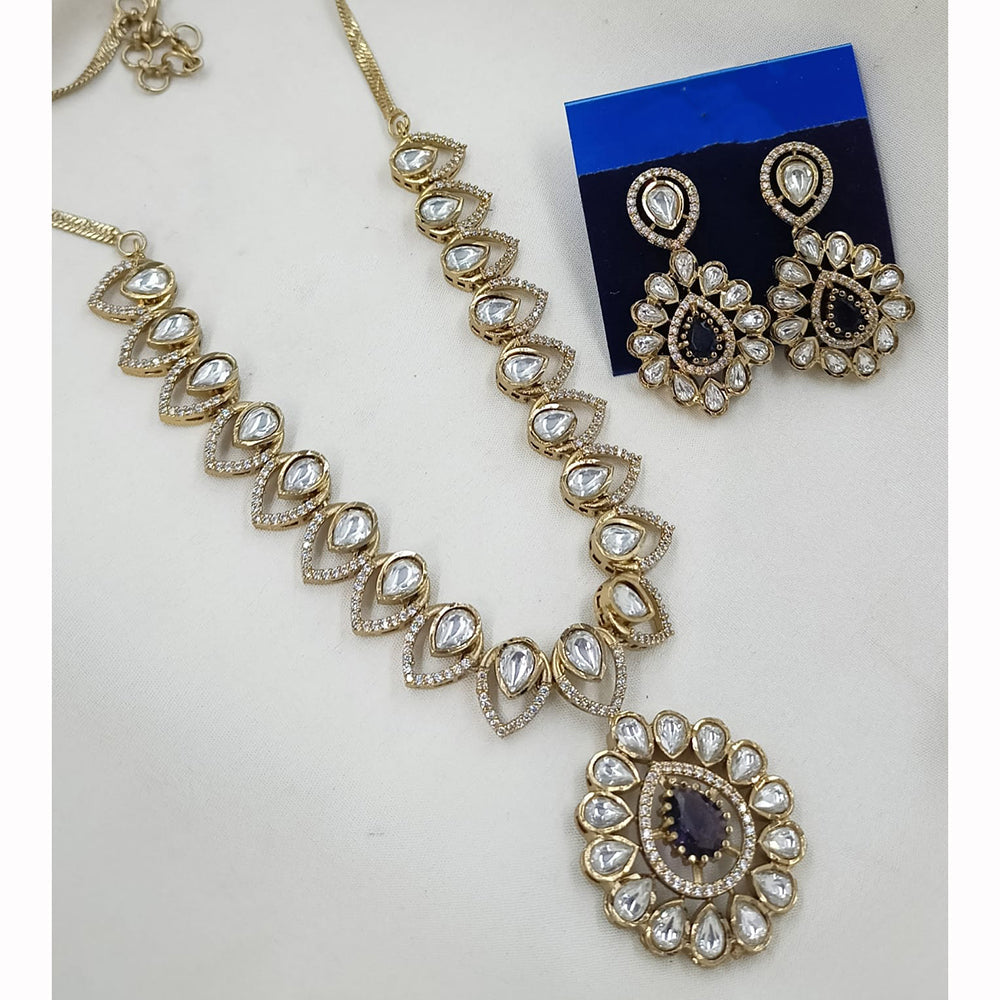 NAFJ Heritage Polki Kundan Stone Austrian Necklace Necklace Set