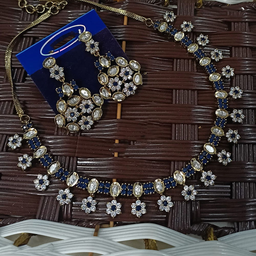 NAFJ Heritage Polki Kundan Stone Austrian Necklace Necklace Set