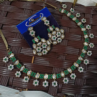 NAFJ Heritage Polki Kundan Stone Austrian Necklace Necklace Set