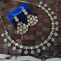 NAFJ Heritage Polki Kundan Stone Austrian Necklace Necklace Set