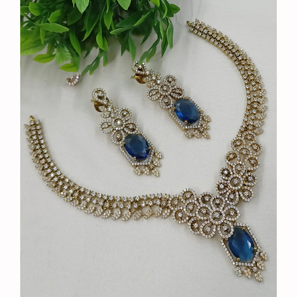 NAFJ Trendy Austrian And Crystal Stone Festive Necklace Set