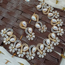 NAFJ Trendy American Daimond And Pearl Necklace Set